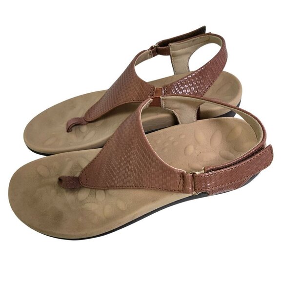 Utenag Arch Support Orthotic Adjustable Thong Sandals Faux Leather Size 40/9 - Picture 3 of 13